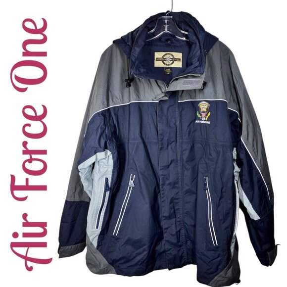 AIR FORCE ONE PRESIDENTIAL SEAL NORTH END VINTAGE 3-IN-1 JACKET HOODED PARKA, LG - Picture 3 of 15